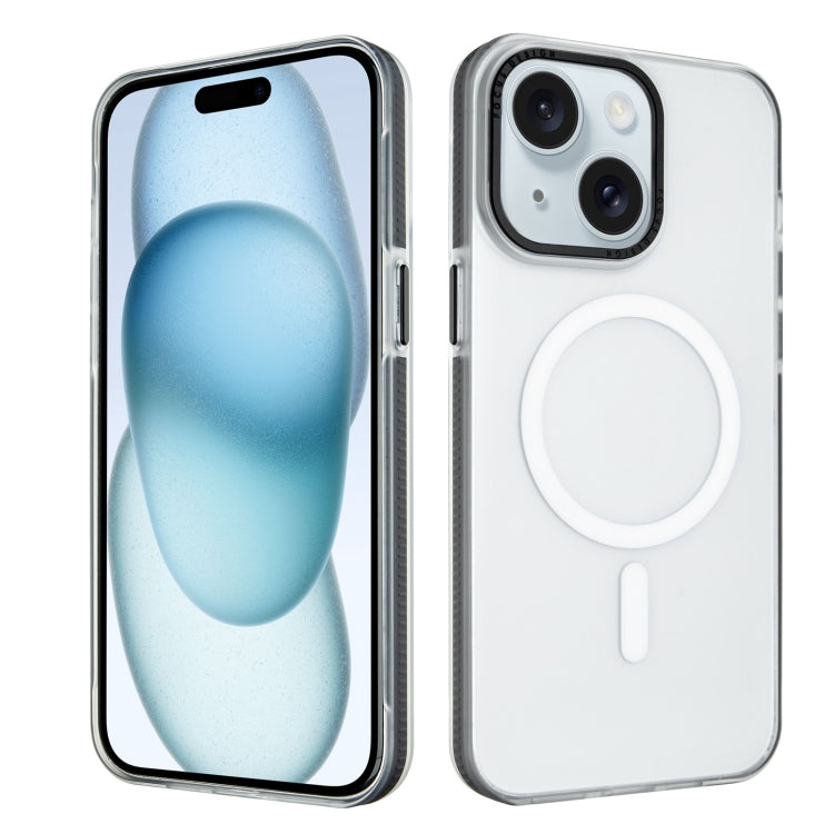 For iPhone 15 Color Edge Skin Feel Frosted MagSafe Magnetic Phone Case