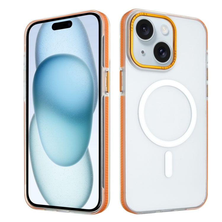 For iPhone 15 Color Edge Skin Feel Frosted MagSafe Magnetic Phone Case