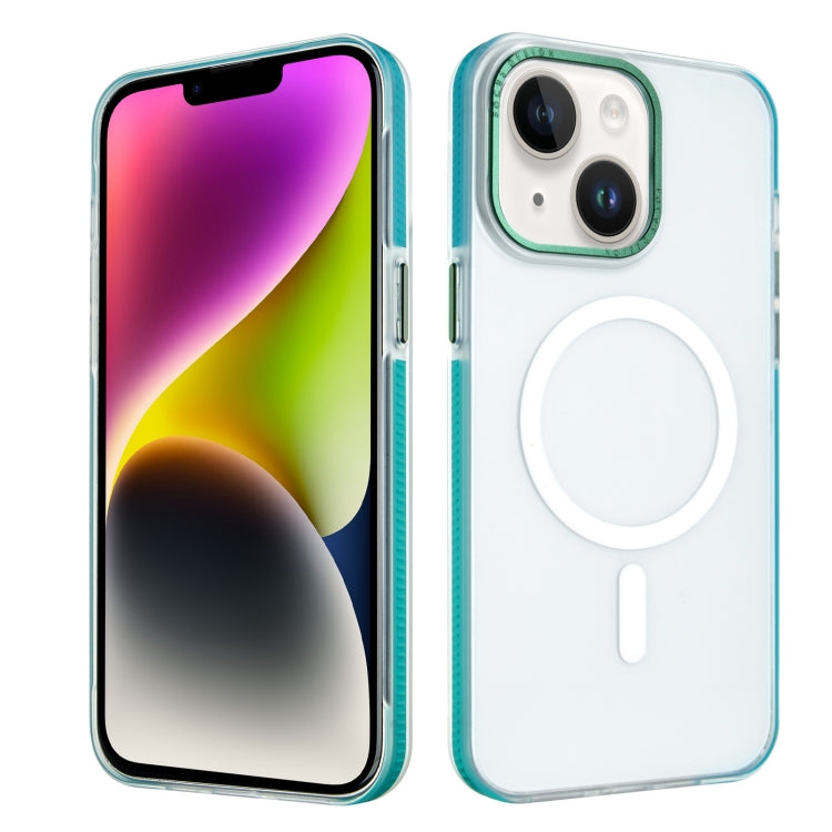 For iPhone 14 Color Edge Skin Feel Frosted MagSafe Magnetic Phone Case