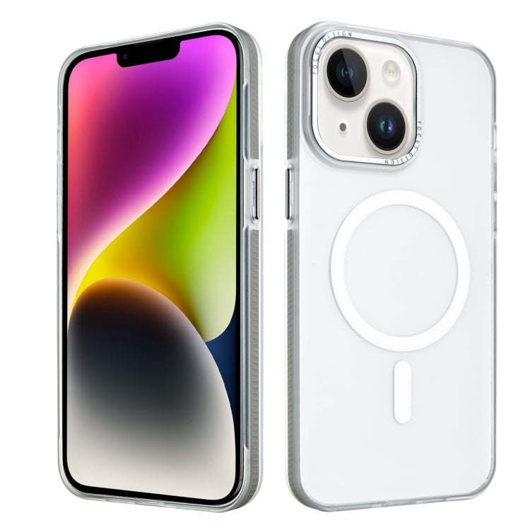 For iPhone 14 Color Edge Skin Feel Frosted MagSafe Magnetic Phone Case