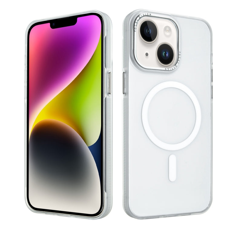 For iPhone 14 Color Edge Skin Feel Frosted MagSafe Magnetic Phone Case