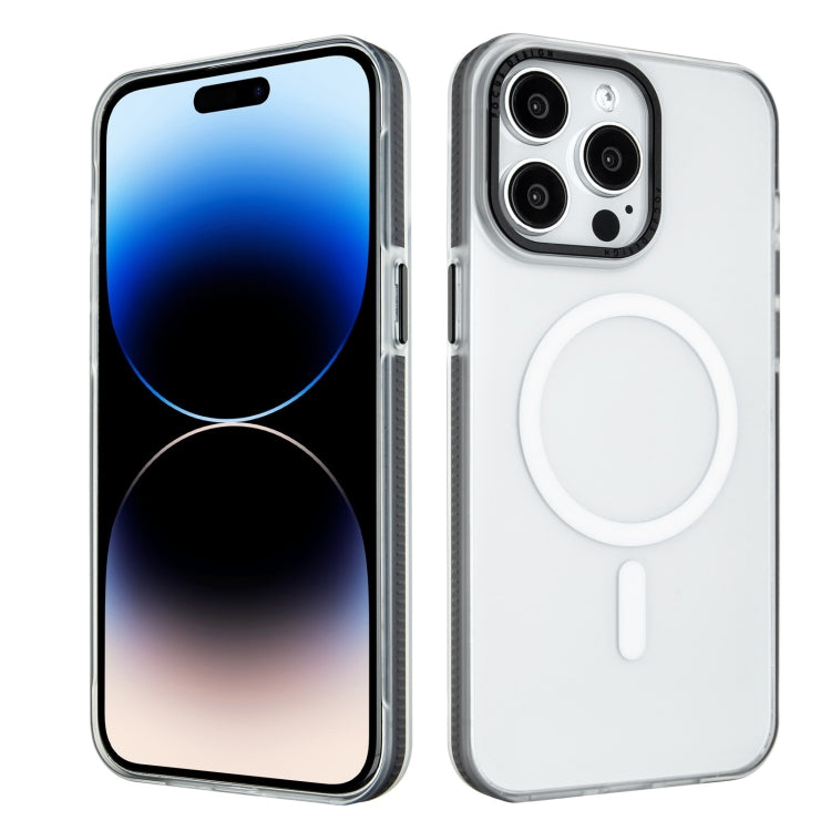 For iPhone 14 Pro Max Color Edge Skin Feel Frosted MagSafe Magnetic Phone Case