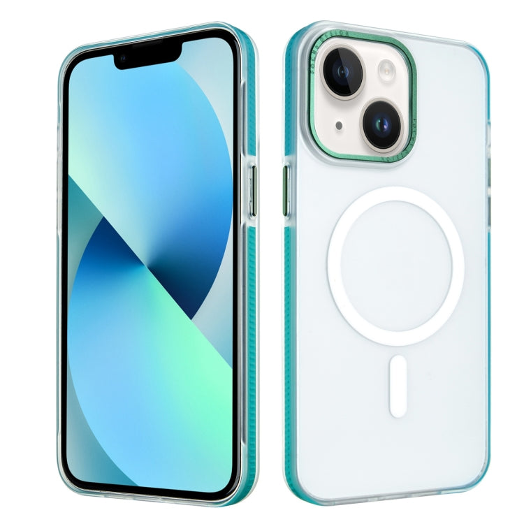 For iPhone 13 Color Edge Skin Feel Frosted MagSafe Magnetic Phone Case