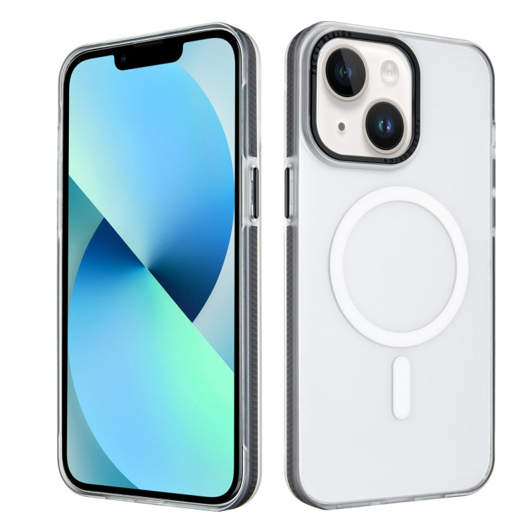 For iPhone 13 Color Edge Skin Feel Frosted MagSafe Magnetic Phone Case