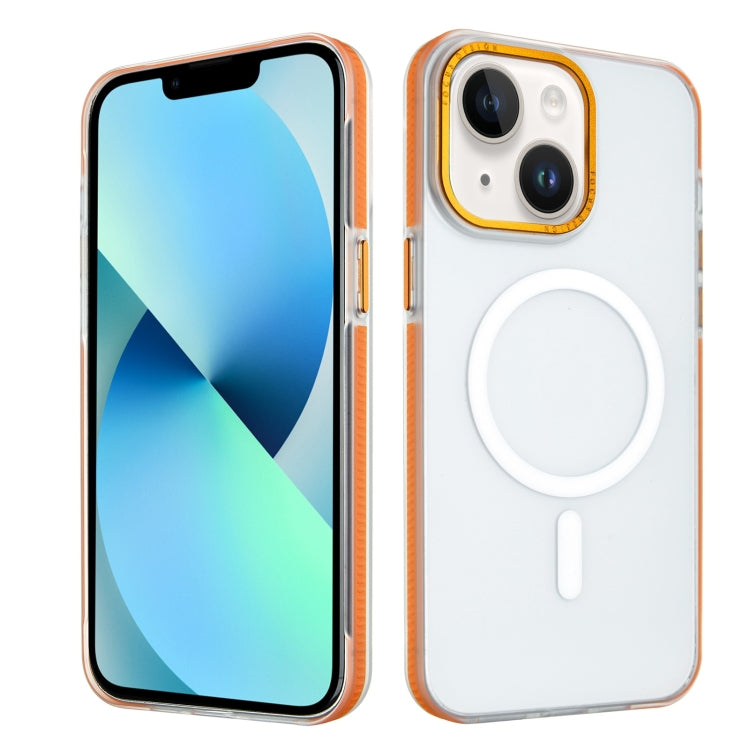 For iPhone 13 Color Edge Skin Feel Frosted MagSafe Magnetic Phone Case