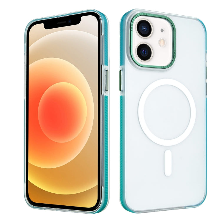 For iPhone 12 Color Edge Skin Feel Frosted MagSafe Magnetic Phone Case