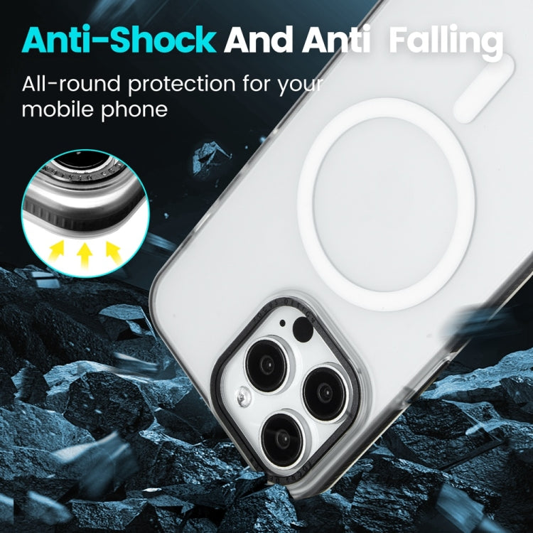 For iPhone 14 Plus Color Edge Skin Feel Frosted MagSafe Magnetic Phone Case