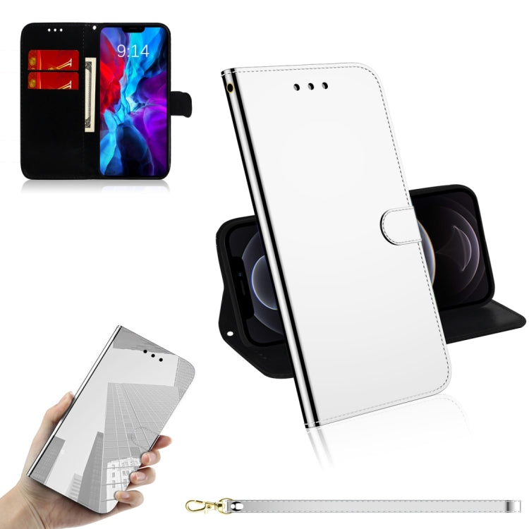 For iPhone 12 / 12 Pro Imitated Mirror Surface Horizontal Flip Leather Case with Holder & Card Slots & Wallet & Lanyard