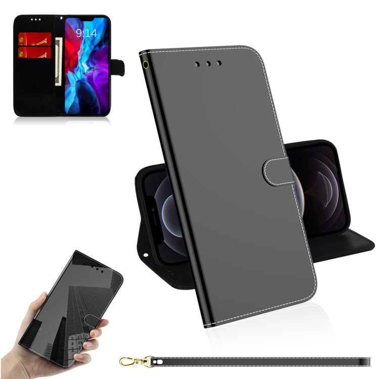 For iPhone 12 / 12 Pro Imitated Mirror Surface Horizontal Flip Leather Case with Holder & Card Slots & Wallet & Lanyard