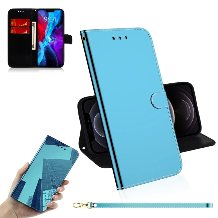 For iPhone 12 / 12 Pro Imitated Mirror Surface Horizontal Flip Leather Case with Holder & Card Slots & Wallet & Lanyard