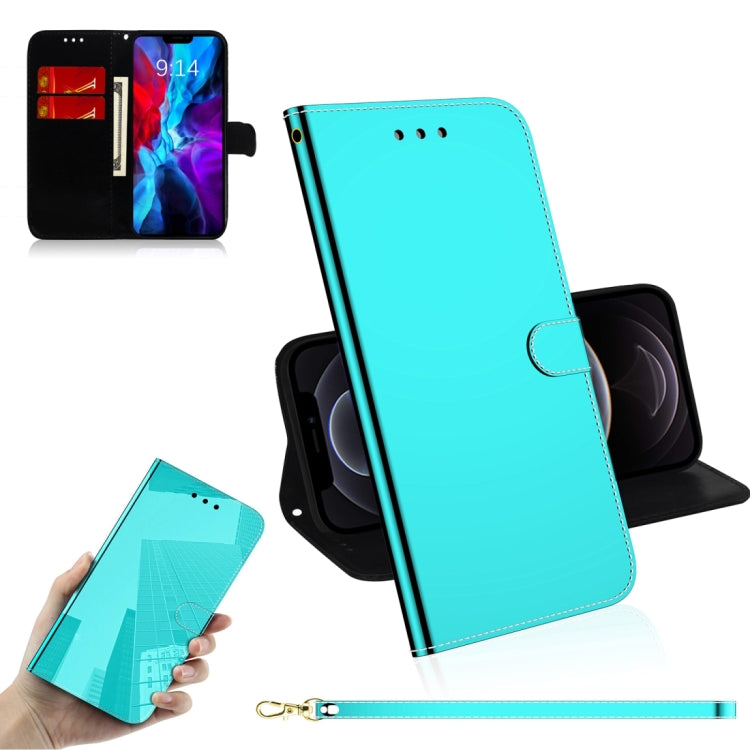 For iPhone 12 / 12 Pro Imitated Mirror Surface Horizontal Flip Leather Case with Holder & Card Slots & Wallet & Lanyard