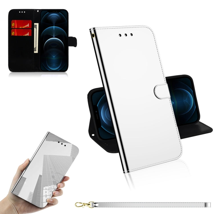 For iPhone 12 Pro Max Imitated Mirror Surface Horizontal Flip Leather Case with Holder & Card Slots & Wallet & Lanyard