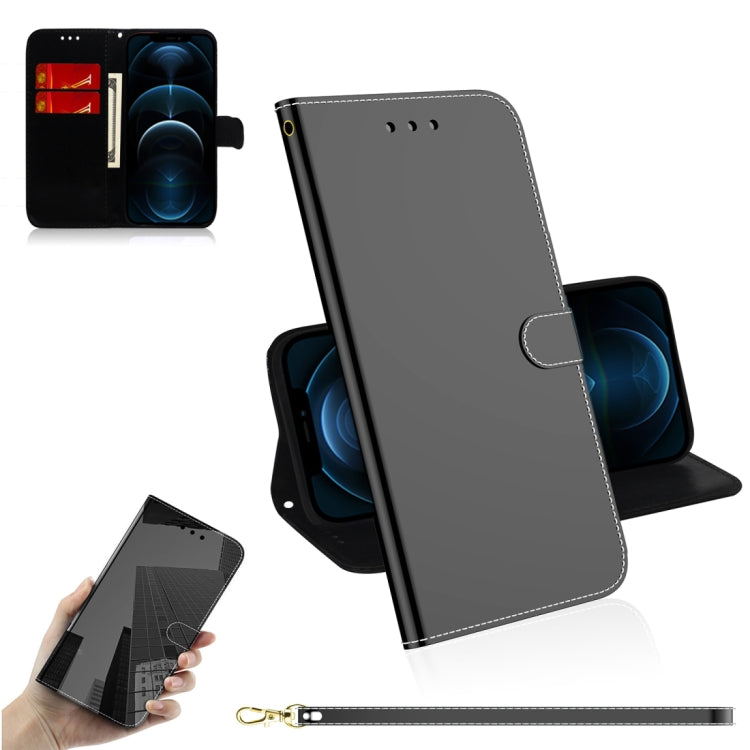 For iPhone 12 Pro Max Imitated Mirror Surface Horizontal Flip Leather Case with Holder & Card Slots & Wallet & Lanyard