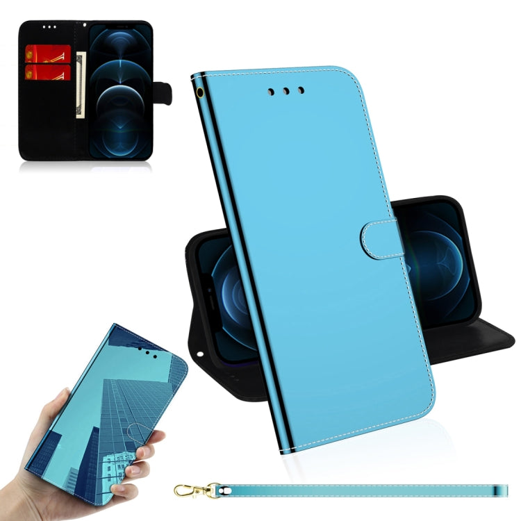 For iPhone 12 Pro Max Imitated Mirror Surface Horizontal Flip Leather Case with Holder & Card Slots & Wallet & Lanyard