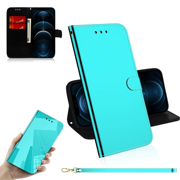 For iPhone 12 Pro Max Imitated Mirror Surface Horizontal Flip Leather Case with Holder & Card Slots & Wallet & Lanyard
