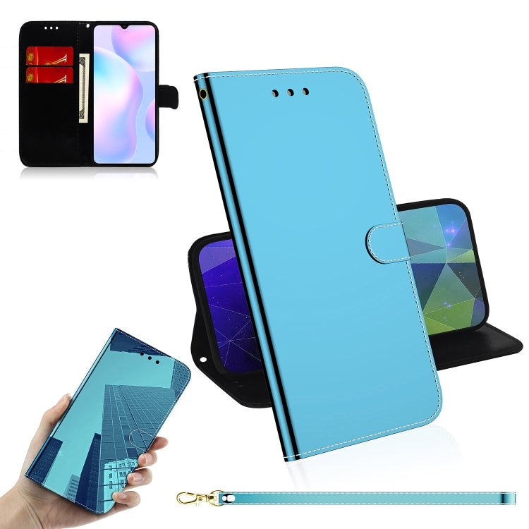 For Xiaomi Redmi 9A Imitated Mirror Surface Horizontal Flip Leather Case with Holder & Card Slots & Wallet & Lanyard