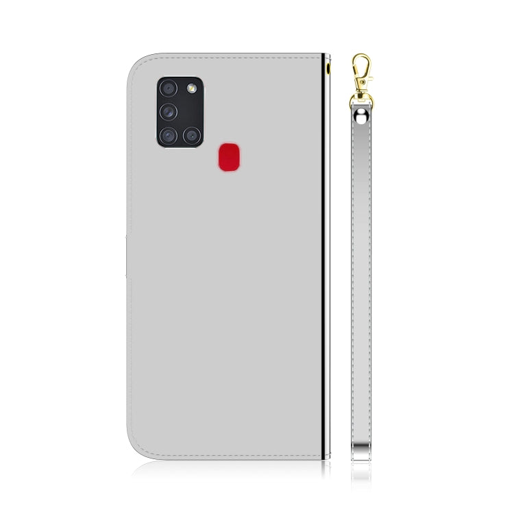For Samsung Galaxy A21s Imitated Mirror Surface Horizontal Flip Leather Case with Holder & Card Slots & Wallet & Lanyard