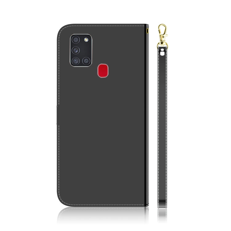 For Samsung Galaxy A21s Imitated Mirror Surface Horizontal Flip Leather Case with Holder & Card Slots & Wallet & Lanyard