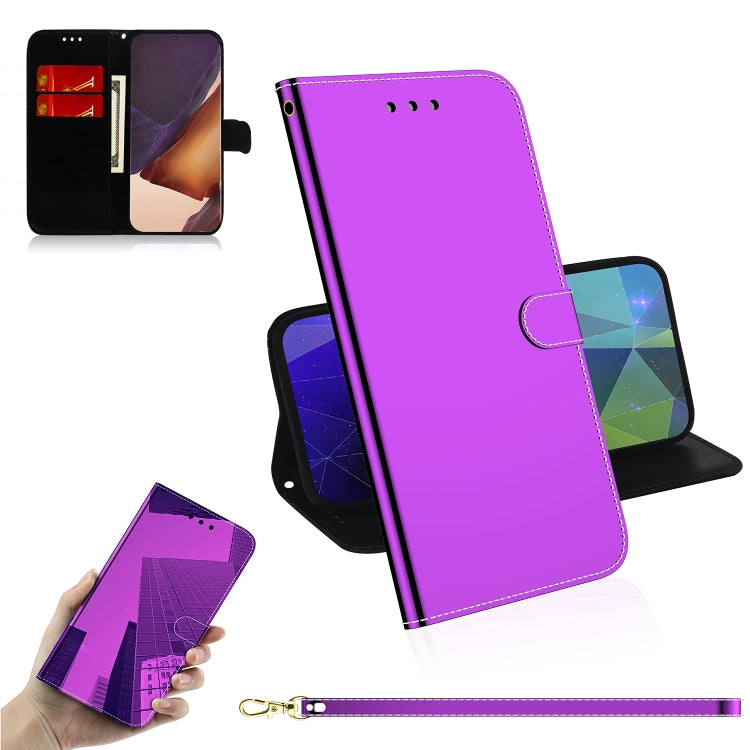 For Samsung Galaxy Note20 Ultra Imitated Mirror Surface Horizontal Flip Leather Case with Holder & Card Slots & Wallet & Lanyard
