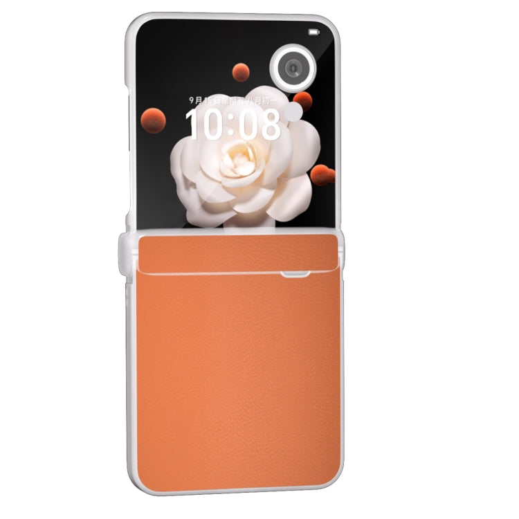 For Honor Magic V Flip ABEEL Three Parts Frosted Translucent Frame PU Leather Full Coverage Phone Case