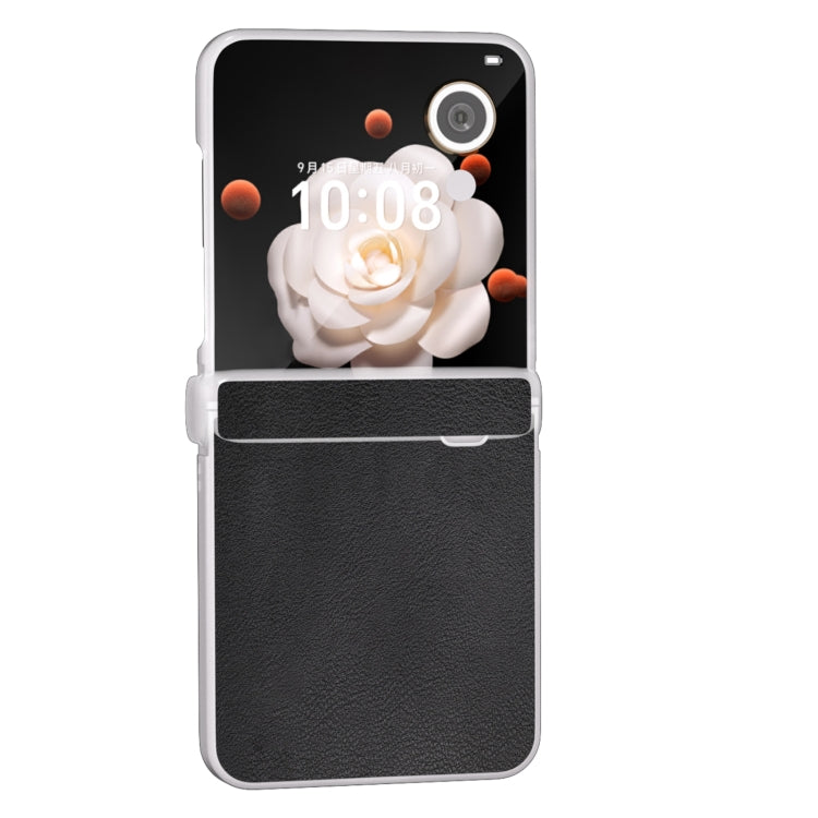 For Honor Magic V Flip ABEEL Three Parts Frosted Translucent Frame PU Leather Full Coverage Phone Case