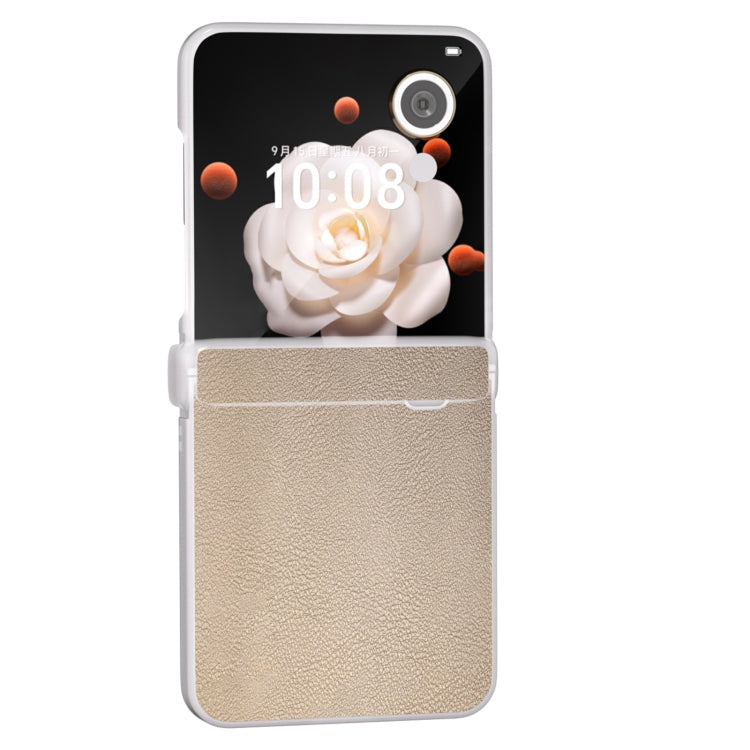 For Honor Magic V Flip ABEEL Three Parts Frosted Translucent Frame PU Leather Full Coverage Phone Case