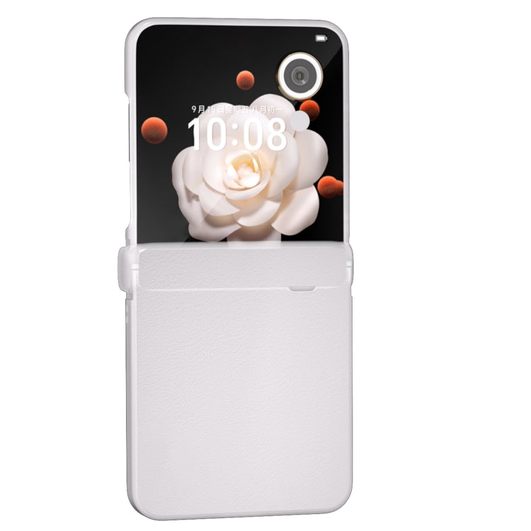 For Honor Magic V Flip ABEEL Three Parts Frosted Translucent Frame PU Leather Full Coverage Phone Case