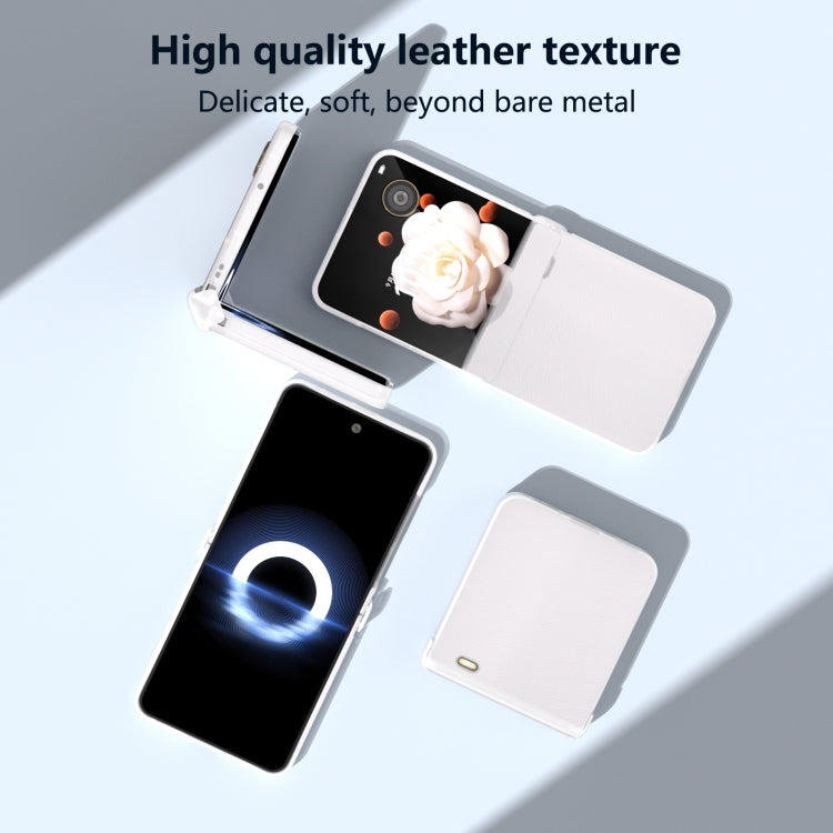 For Honor Magic V Flip ABEEL Three Parts Frosted Translucent Frame PU Leather Full Coverage Phone Case