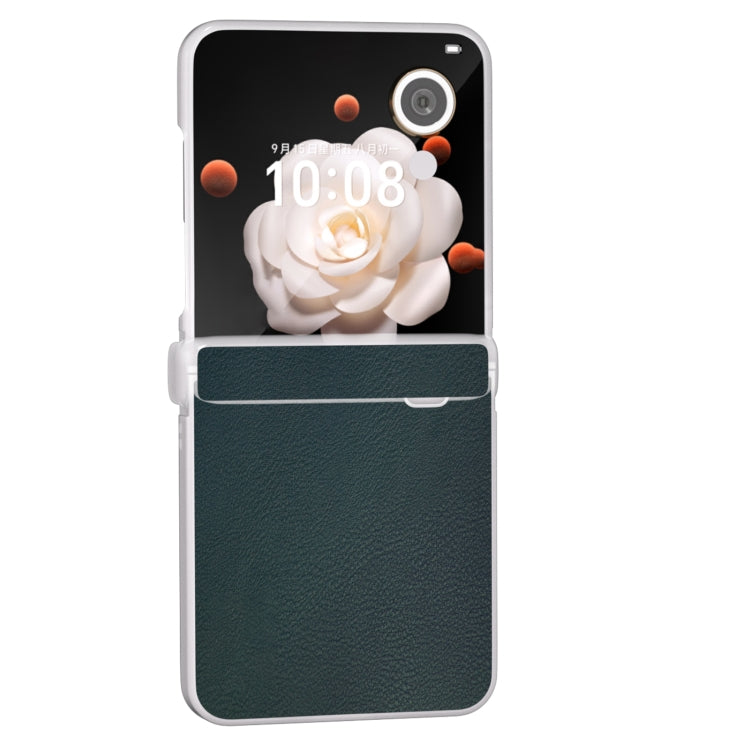 For Honor Magic V Flip ABEEL Three Parts Frosted Translucent Frame PU Leather Full Coverage Phone Case