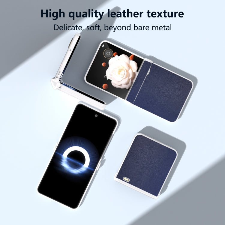 For Honor Magic V Flip ABEEL Three Parts Frosted Translucent Frame PU Leather Full Coverage Phone Case