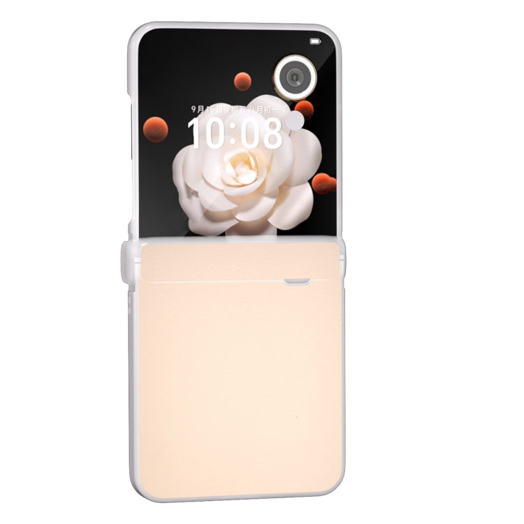 For Honor Magic V Flip ABEEL Three Parts Frosted Translucent Frame PU Leather Full Coverage Phone Case