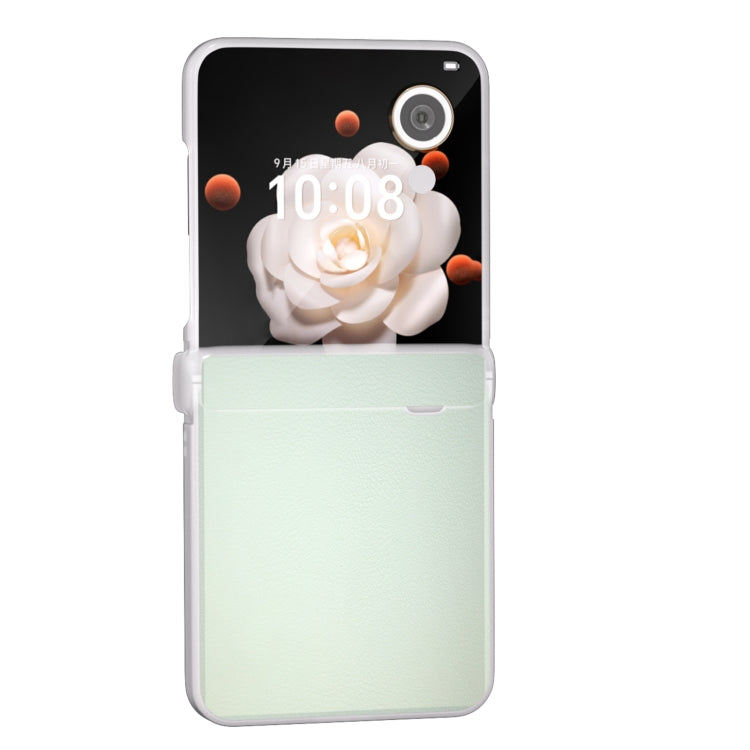 For Honor Magic V Flip ABEEL Three Parts Frosted Translucent Frame PU Leather Full Coverage Phone Case