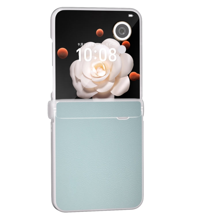For Honor Magic V Flip ABEEL Three Parts Frosted Translucent Frame PU Leather Full Coverage Phone Case