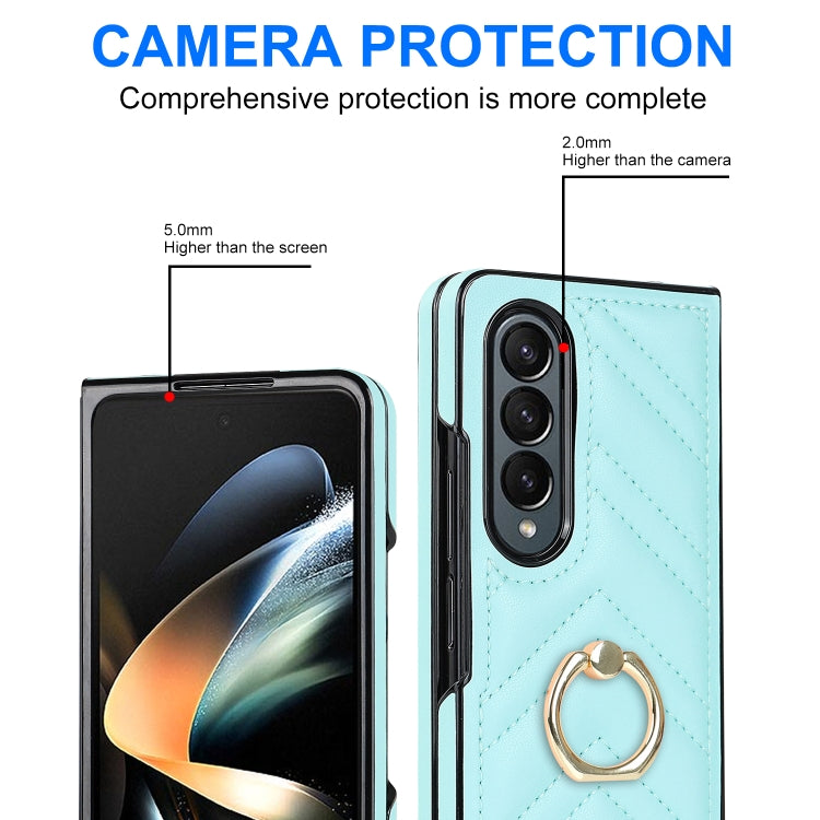 For Samsung Galaxy Z Fold3 5G V-shaped Folding Phone Case with Rotating Ring