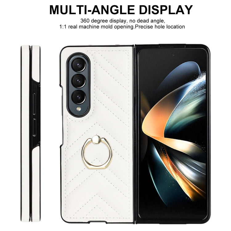 For Samsung Galaxy Z Fold5 V-shaped Folding Phone Case with Rotating Ring