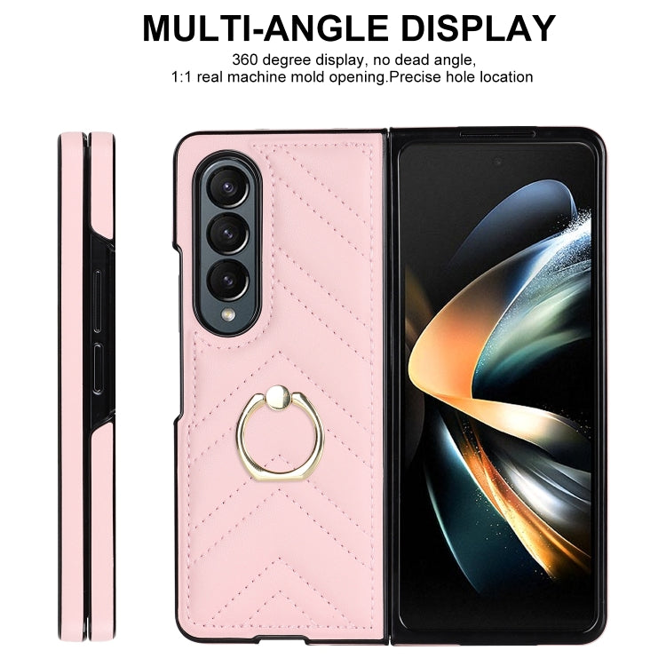 For Samsung Galaxy Z Fold5 V-shaped Folding Phone Case with Rotating Ring
