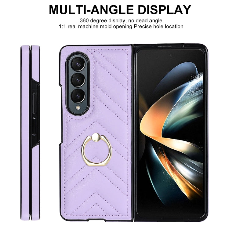 For Samsung Galaxy Z Fold5 V-shaped Folding Phone Case with Rotating Ring
