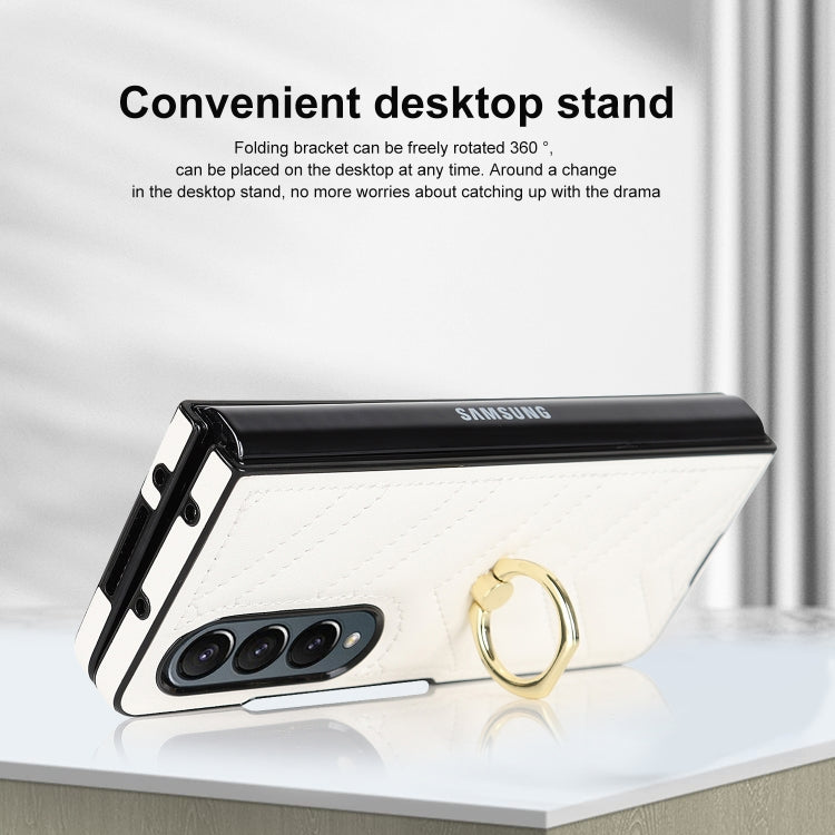 For Samsung Galaxy Z Fold6 V-shaped Folding Phone Case with Rotating Ring