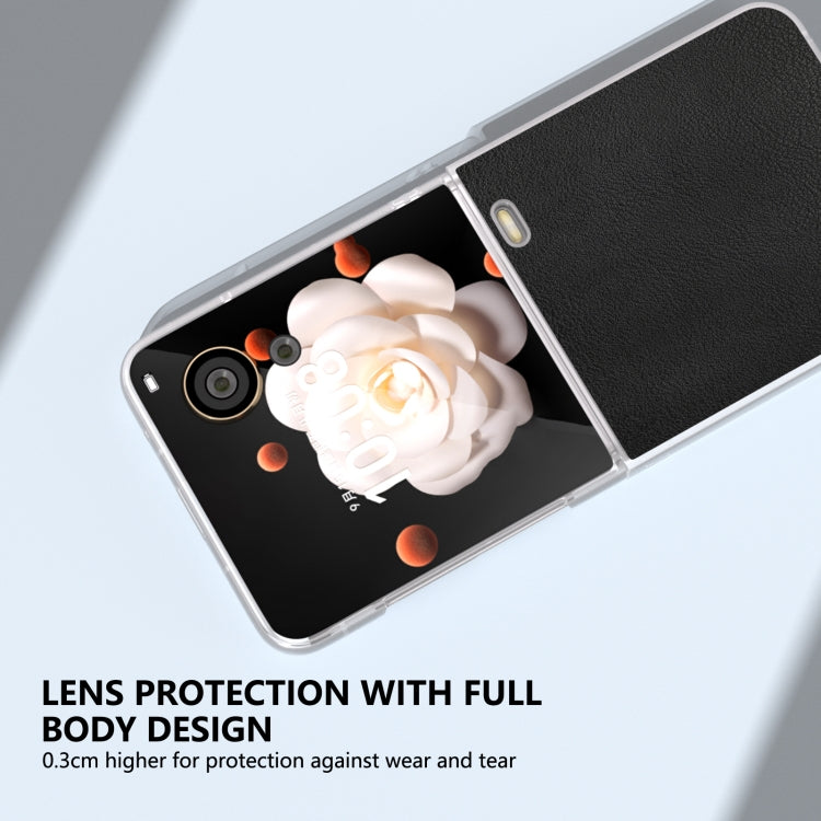 For Honor Magic V Flip ABEEL Frosted Translucent Frame PU Leather Full Coverage Phone Case