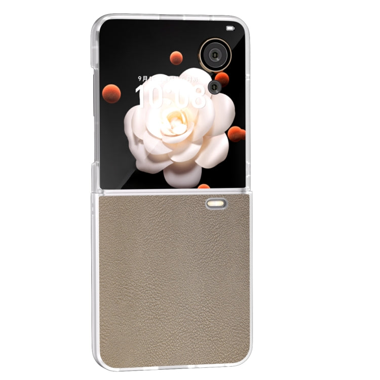For Honor Magic V Flip ABEEL Frosted Translucent Frame PU Leather Full Coverage Phone Case