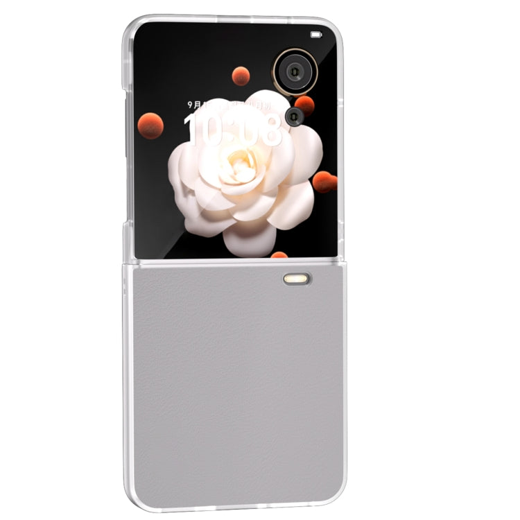For Honor Magic V Flip ABEEL Frosted Translucent Frame PU Leather Full Coverage Phone Case