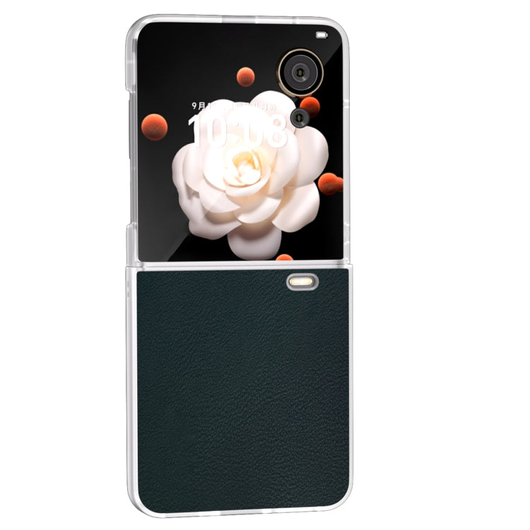 For Honor Magic V Flip ABEEL Frosted Translucent Frame PU Leather Full Coverage Phone Case