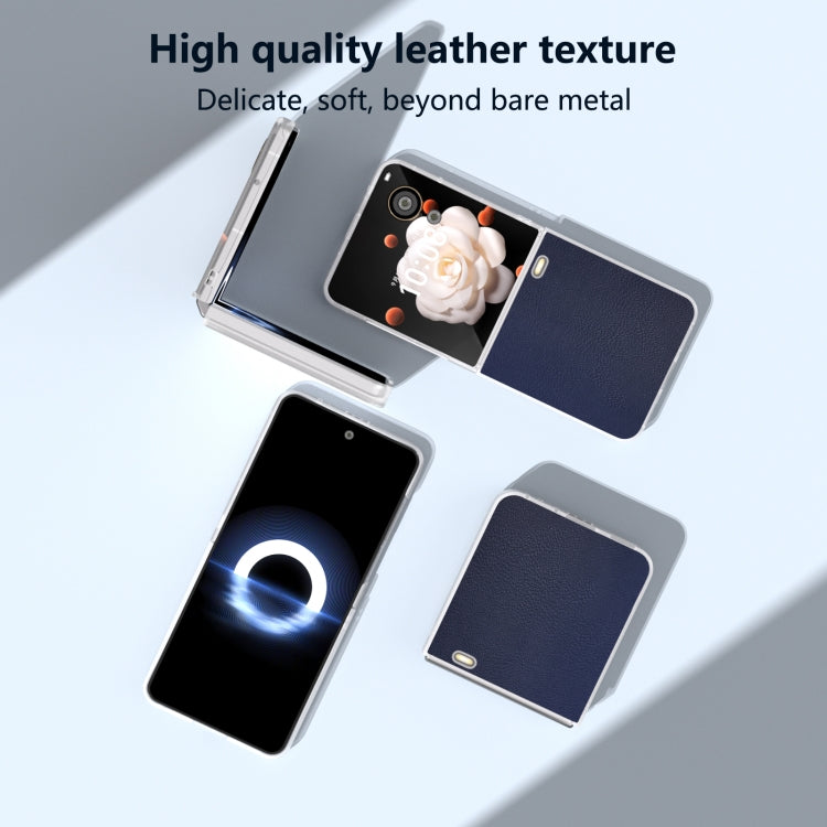 For Honor Magic V Flip ABEEL Frosted Translucent Frame PU Leather Full Coverage Phone Case