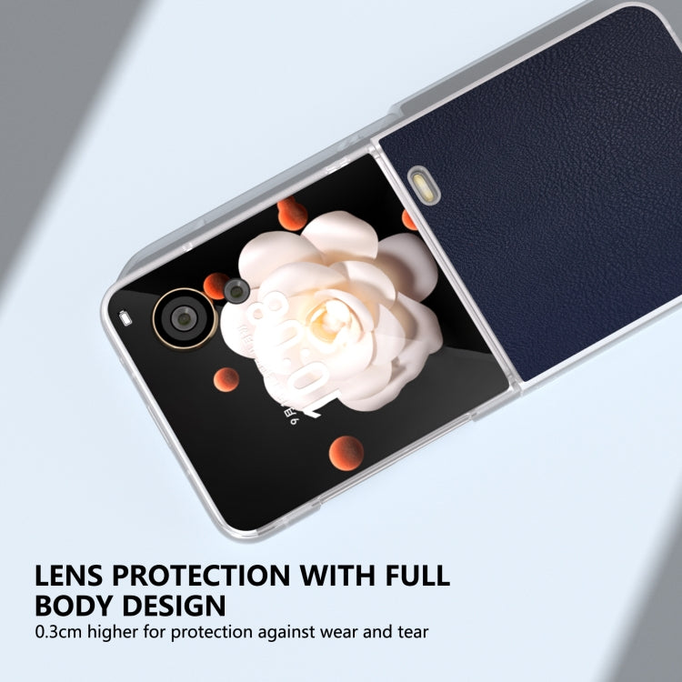For Honor Magic V Flip ABEEL Frosted Translucent Frame PU Leather Full Coverage Phone Case