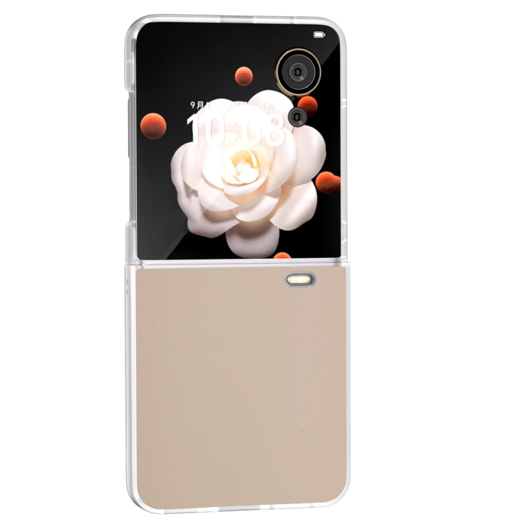 For Honor Magic V Flip ABEEL Frosted Translucent Frame PU Leather Full Coverage Phone Case