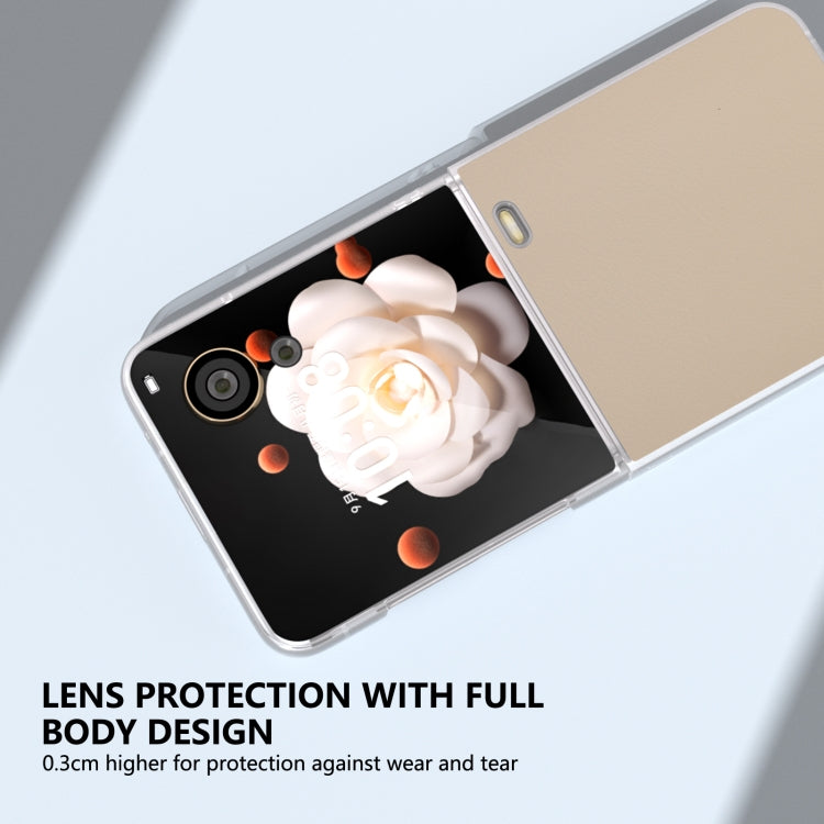 For Honor Magic V Flip ABEEL Frosted Translucent Frame PU Leather Full Coverage Phone Case