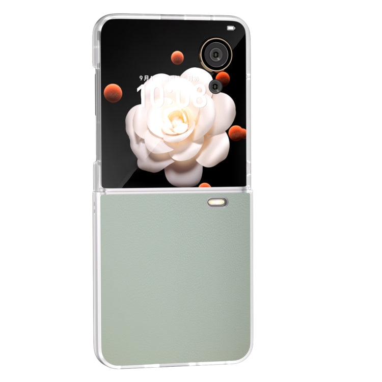 For Honor Magic V Flip ABEEL Frosted Translucent Frame PU Leather Full Coverage Phone Case