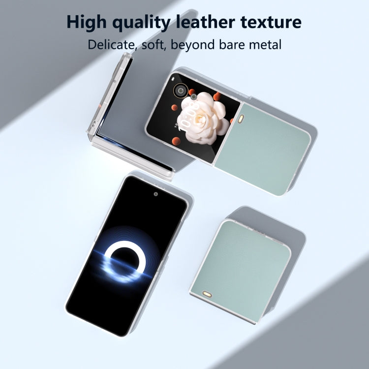 For Honor Magic V Flip ABEEL Frosted Translucent Frame PU Leather Full Coverage Phone Case