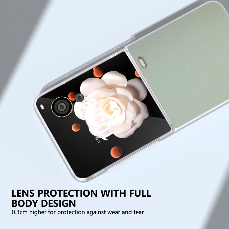 For Honor Magic V Flip ABEEL Frosted Translucent Frame PU Leather Full Coverage Phone Case