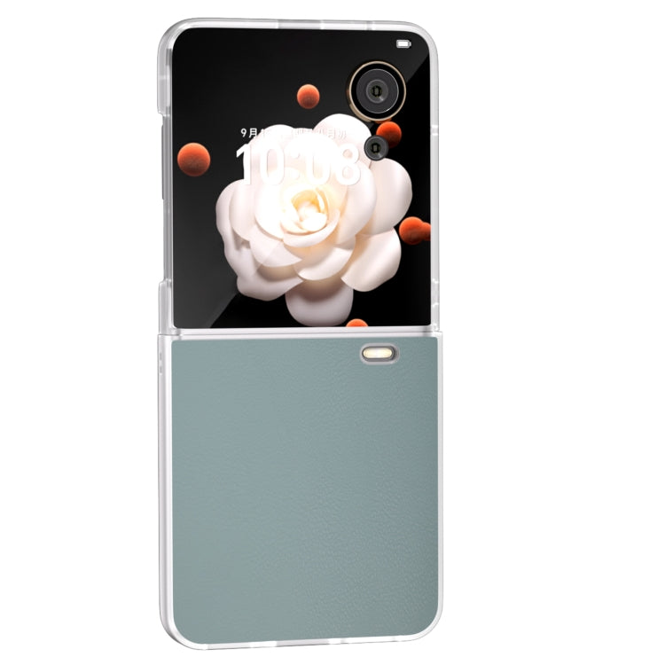 For Honor Magic V Flip ABEEL Frosted Translucent Frame PU Leather Full Coverage Phone Case